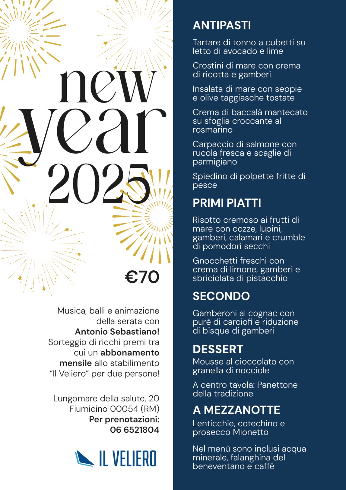 speciale cenone capodanno fiumicino