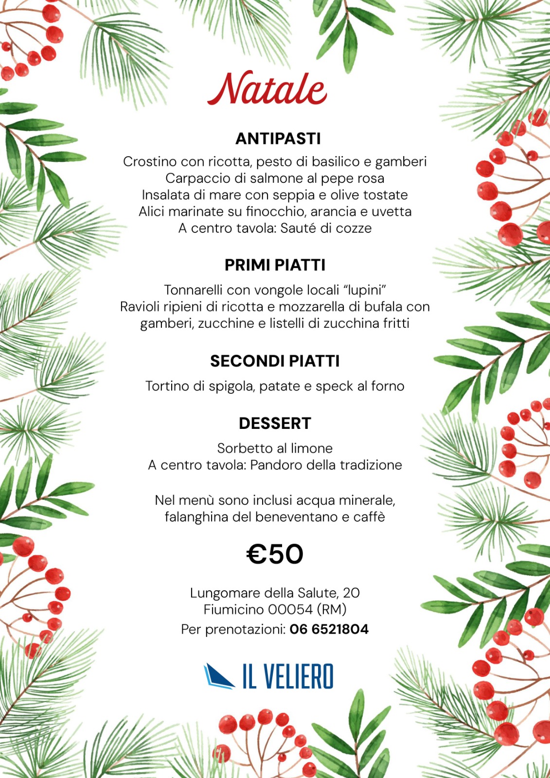 speciale cenone di natale fiumicino